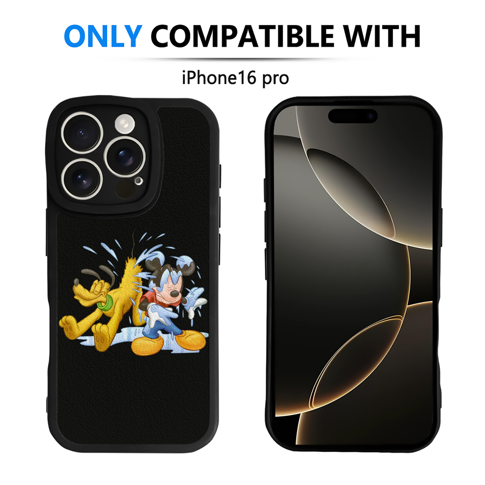 （画像用） ミッキーマウス Mickey Mouse 【iPhone 16シリーズ対応】シリコンスマホケース（レザー調） 材質：シリコン